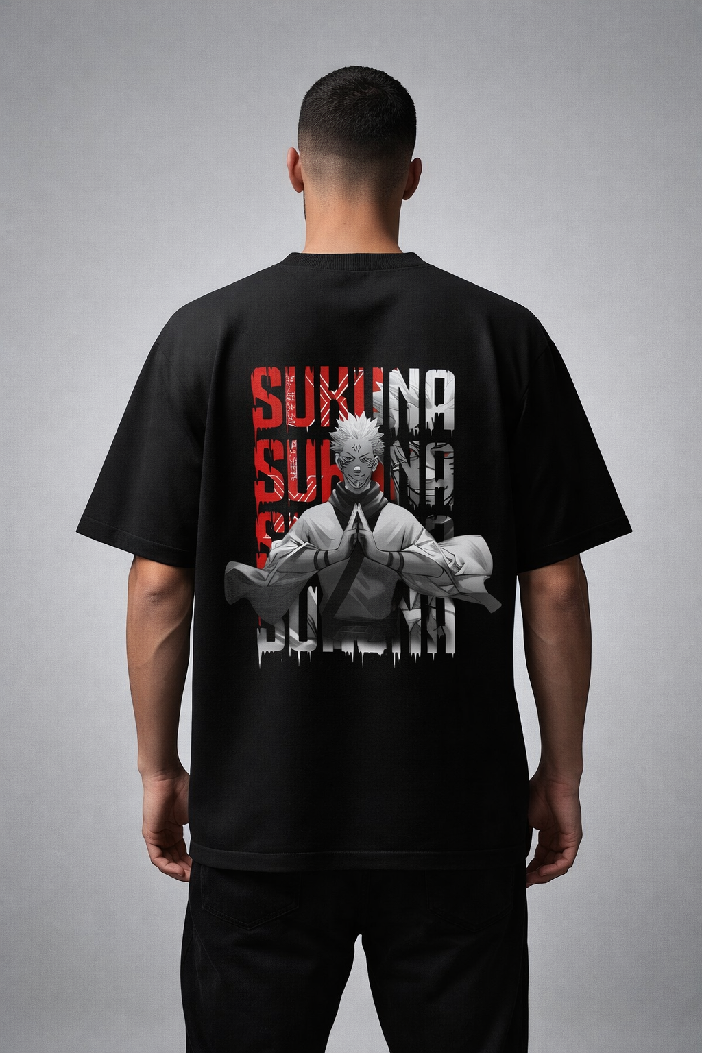 JUJUTSU KAISEN Sukuna Oversized Cotton T-Shirt for Men & Women | Anime Streetwear Tee