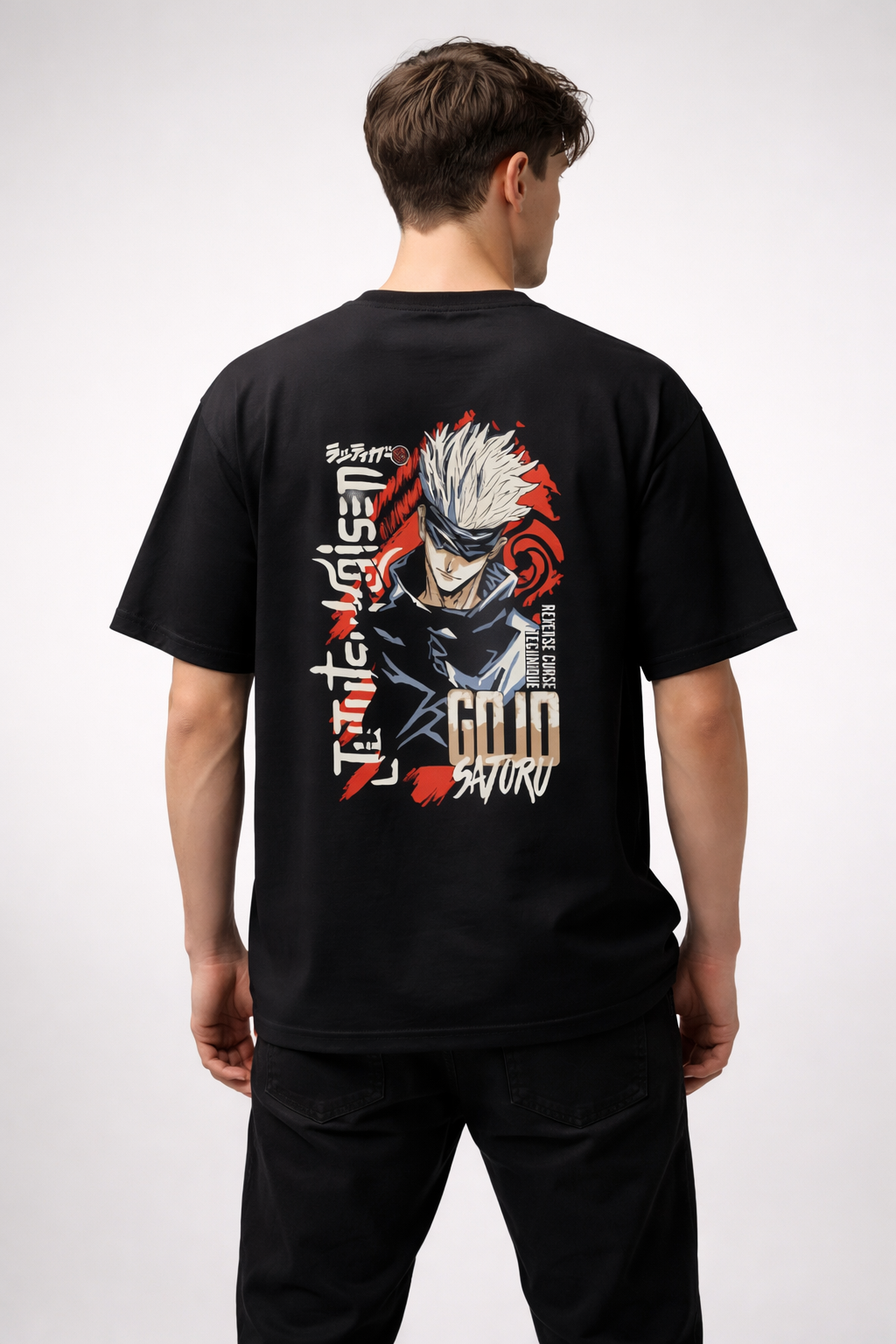 JUJUTSU KAISEN Satoru Gojo Oversized Cotton T-Shirt for Men & Women | Premium Anime Streetwear Tee