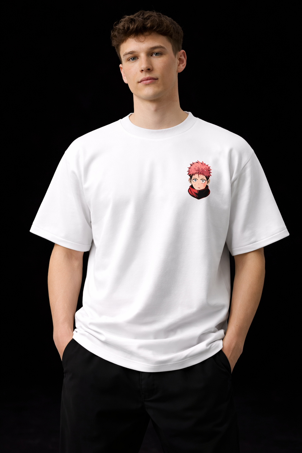 Yuuji Itadori T-Shirt – Jujutsu Kaisen Anime Streetwear | Unisex Graphic Tee Oversized