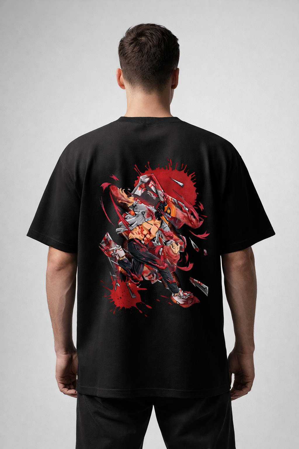 Denji Chainsaw Man Oversized Cotton T-Shirt for Men & Women | Anime Streetwear Tee