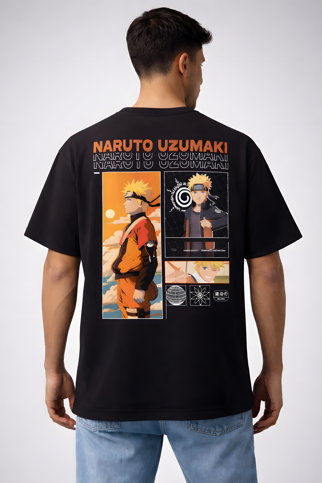 Naruto Shippuden Oversized Cotton T-Shirt for Men & Women | Unisex Anime Streetwear Tee