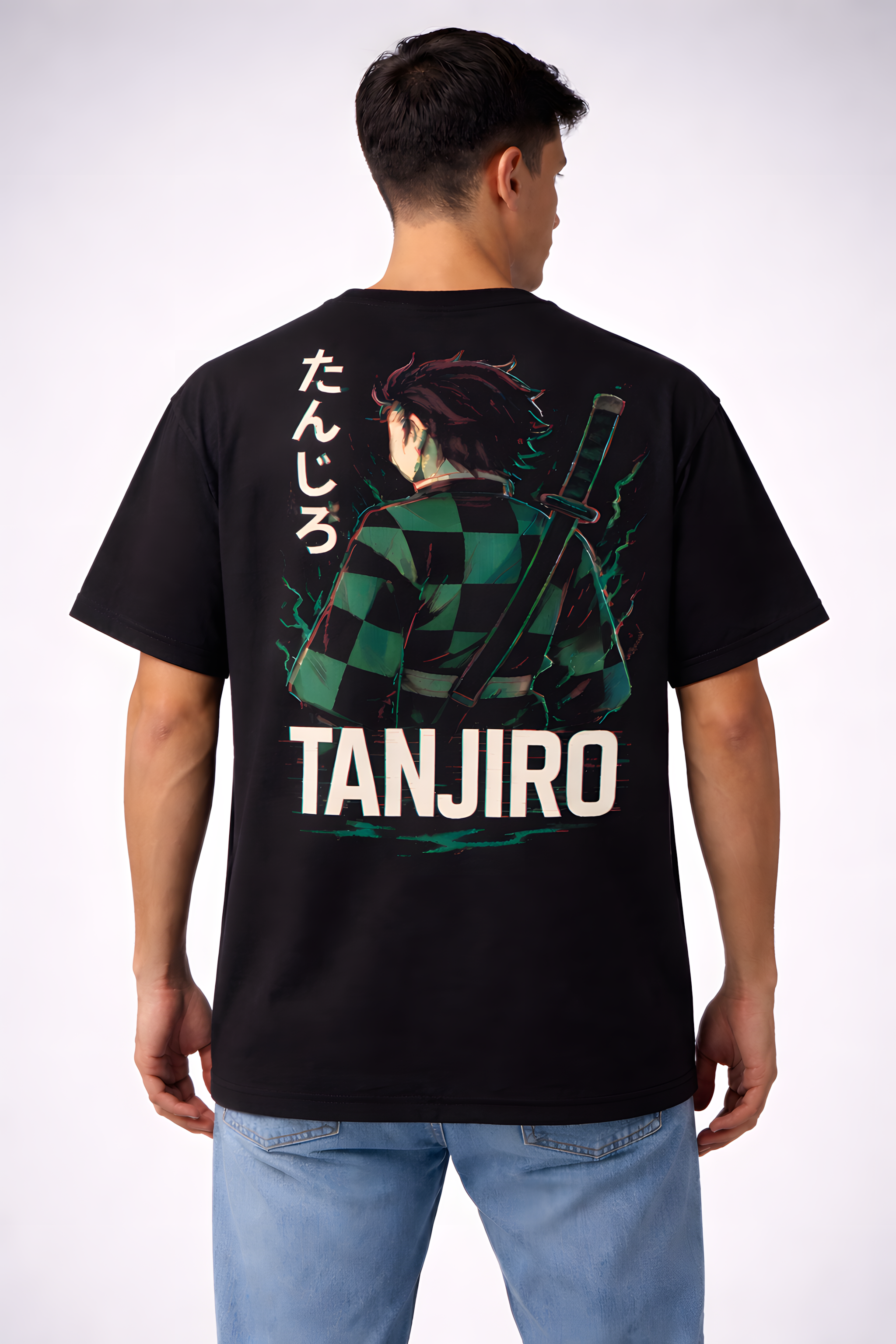 Tanjiro Kamado Demon Slayer Oversized Cotton T-Shirt | Unisex Anime Streetwear