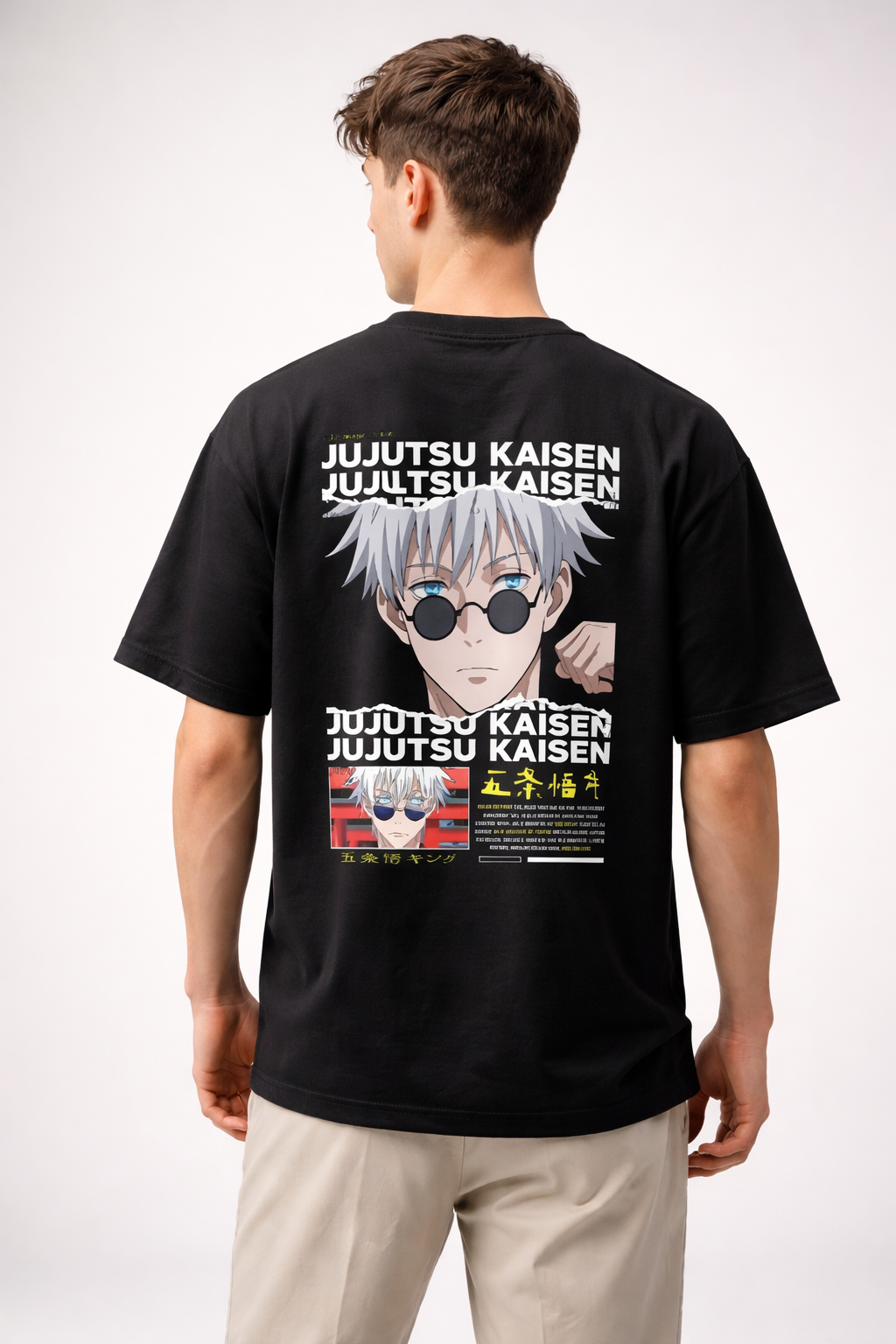 Satoru Gojo Jujutsu Kaisen T-Shirt – Unisex Oversized Cotton Anime Streetwear Tee for True Fans