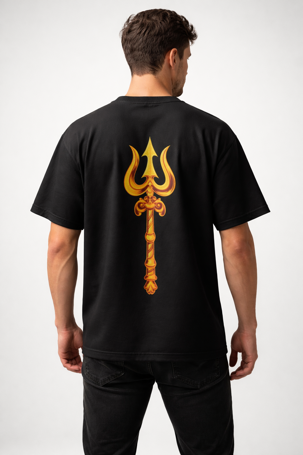 Trident Power Oversized Cotton T-Shirt | Unisex Streetwear