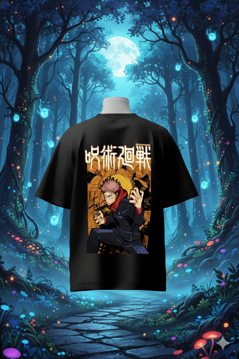 Yuuji Itadori T-Shirt – Jujutsu Kaisen Anime Streetwear | Unisex Graphic Tee Oversized