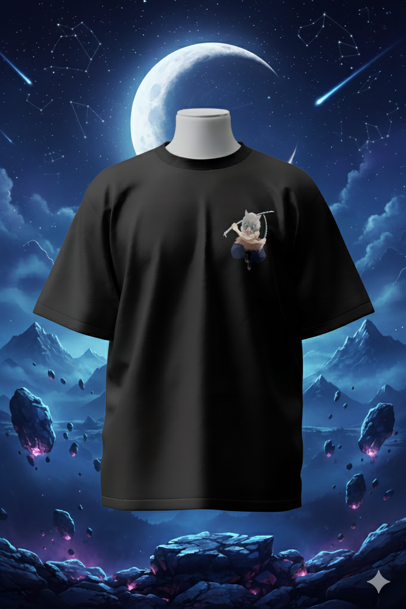 Inosuke T-Shirt – Demon Slayer Anime Oversized Cotton T-Shirt for Men & Women