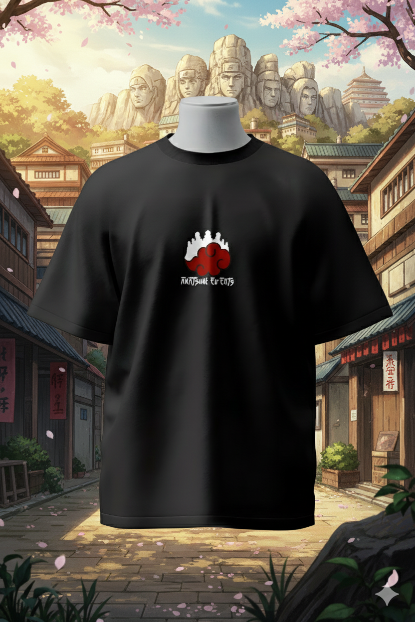 Akatsuki Clan T-Shirt – Naruto Shippuden Streetwear | Anime Villains Unisex Oversized Cotton Tee