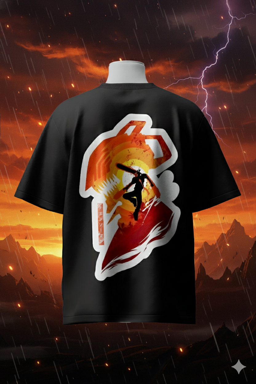Denji Chainsaw Man Anime T-Shirt – Unisex Oversized Cotton Streetwear for True Fans