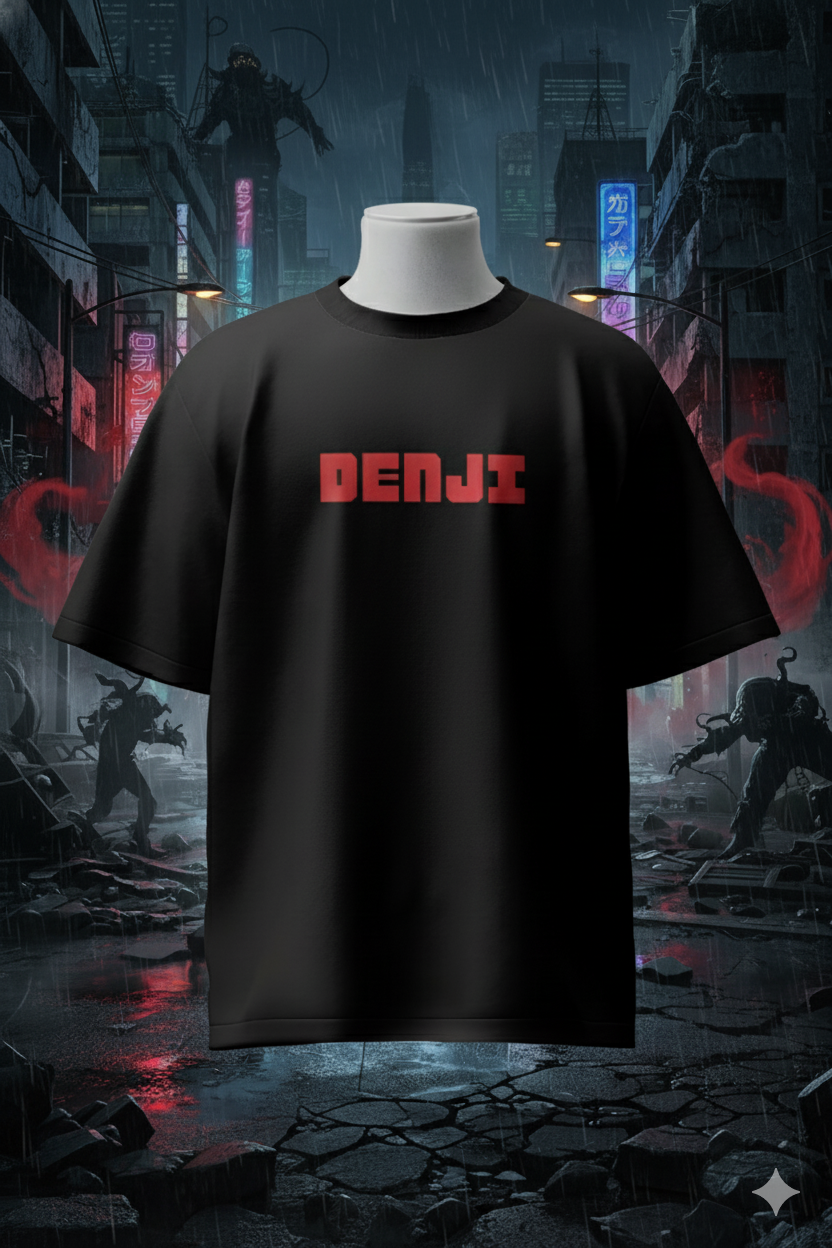 Denji Chainsaw Man T-Shirt – Bold Anime Streetwear Oversized Cotton T-Shirt for Men & Women