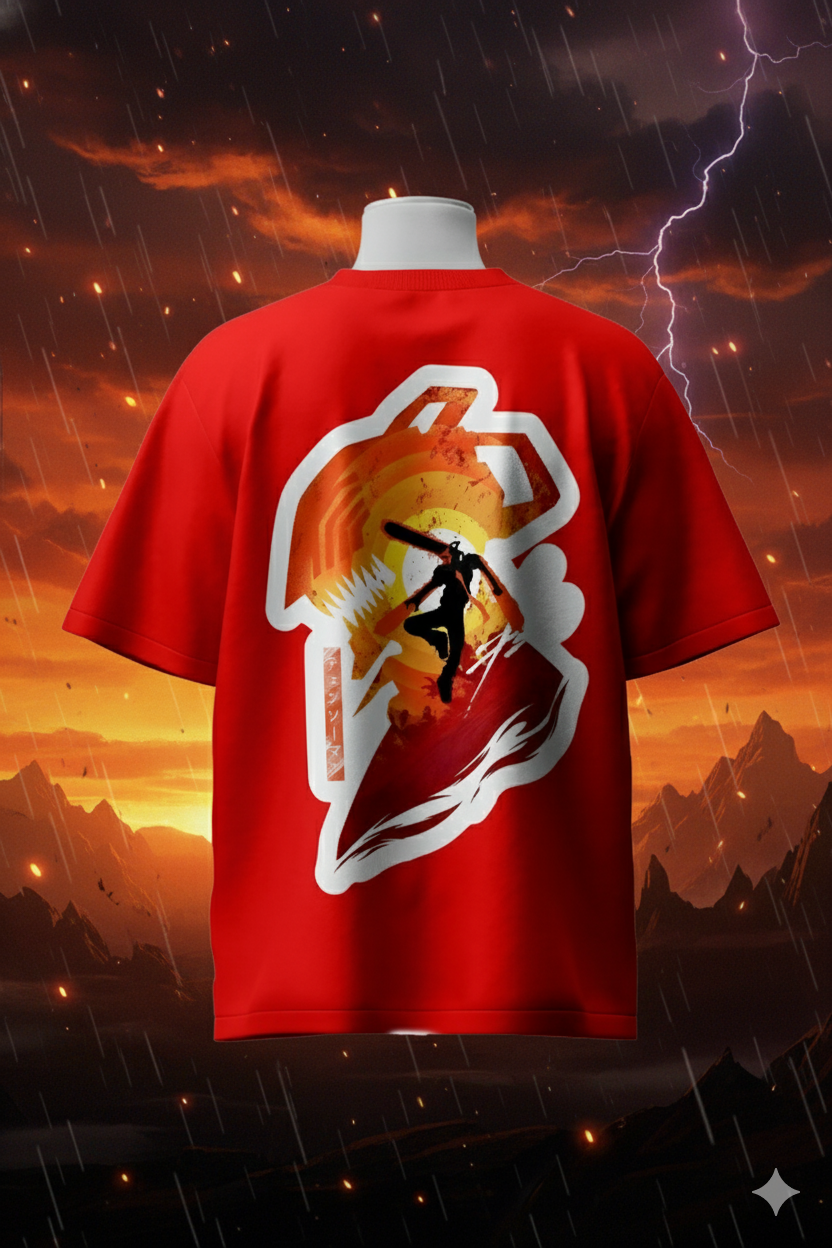 Denji Chainsaw Man Anime T-Shirt – Unisex Oversized Cotton Streetwear for True Fans