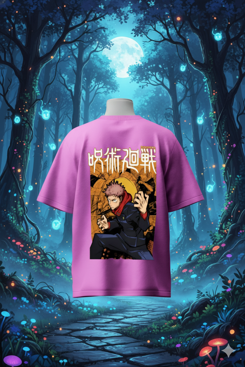 Yuuji Itadori T-Shirt – Jujutsu Kaisen Anime Streetwear | Unisex Graphic Tee Oversized