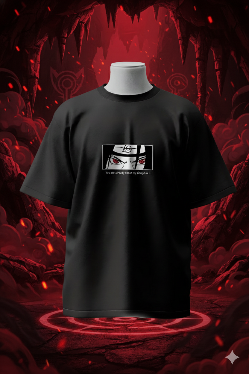 Itachi Uchiha Naruto Shippuden T-Shirt | Uchiha Clan Sharingan Anime Oversized T-Shirt for Men & Women