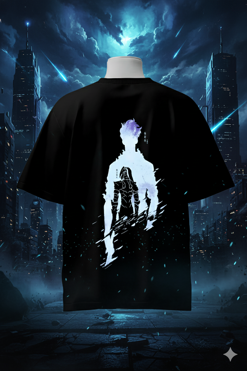 Sung Jin-Woo T-Shirt – Solo Leveling Anime Streetwear | Shadow Monarch Unisex Tee