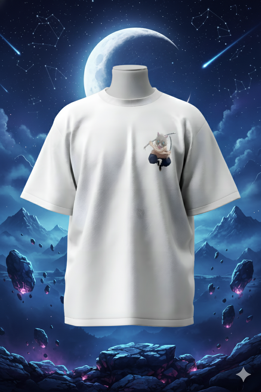 Inosuke T-Shirt – Demon Slayer Anime Oversized Cotton T-Shirt for Men & Women
