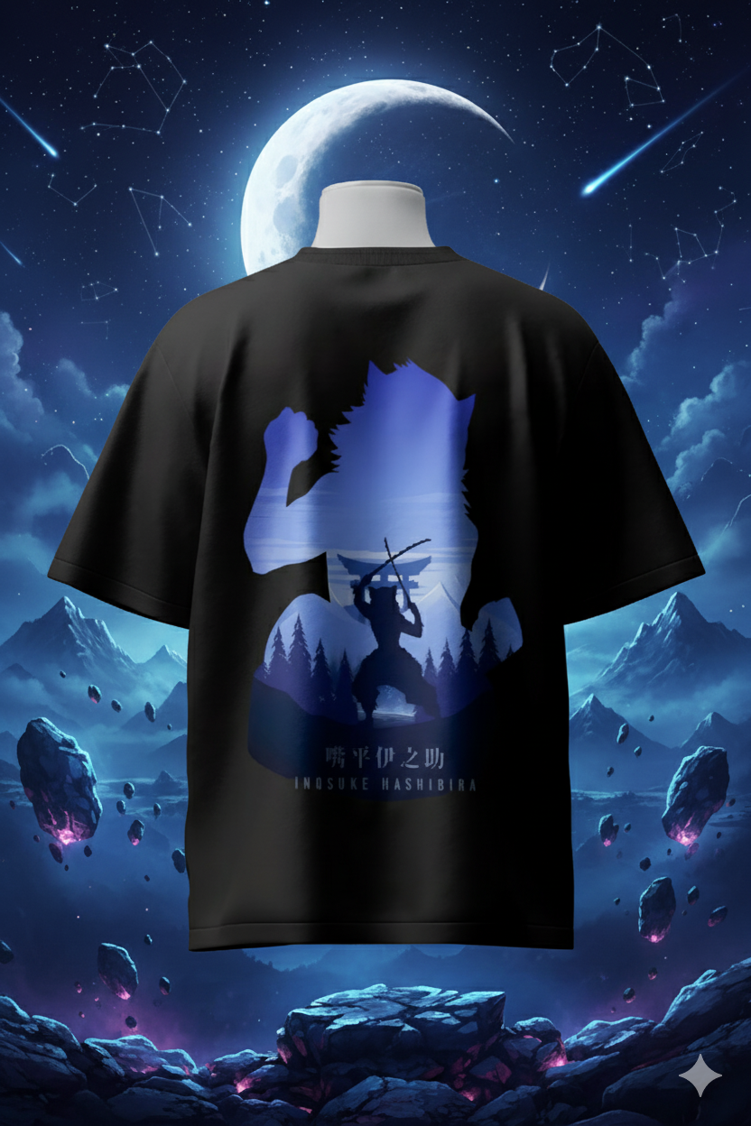 Inosuke T-Shirt – Demon Slayer Anime Oversized Cotton T-Shirt for Men & Women