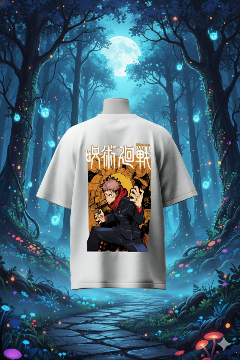 Yuuji Itadori T-Shirt – Jujutsu Kaisen Anime Streetwear | Unisex Graphic Tee Oversized