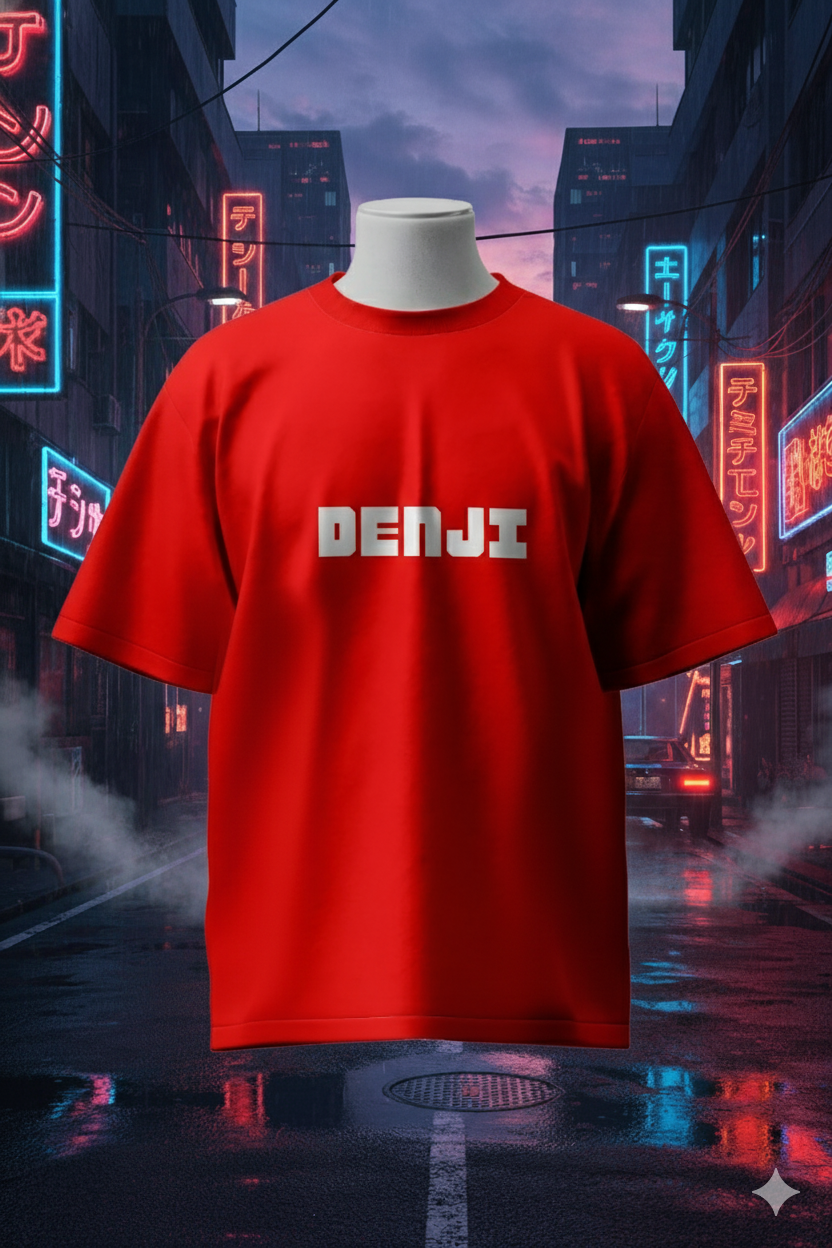 Denji Chainsaw Man T-Shirt – Bold Anime Streetwear Oversized Cotton T-Shirt for Men & Women