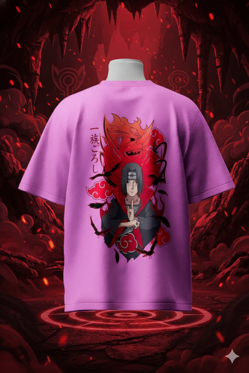 Itachi Uchiha Naruto Shippuden T-Shirt | Uchiha Clan Sharingan Anime Oversized T-Shirt for Men & Women