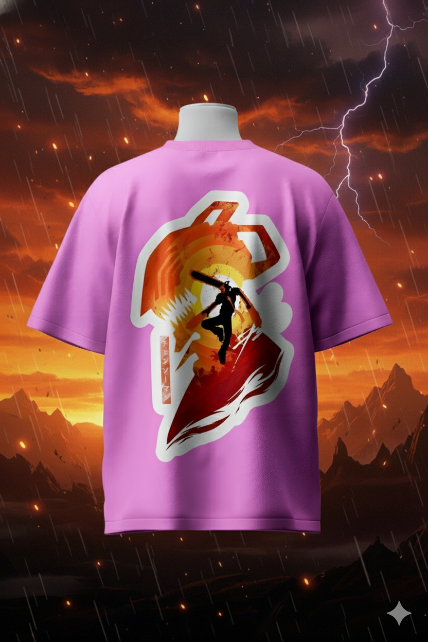 Denji Chainsaw Man Anime T-Shirt – Unisex Oversized Cotton Streetwear for True Fans