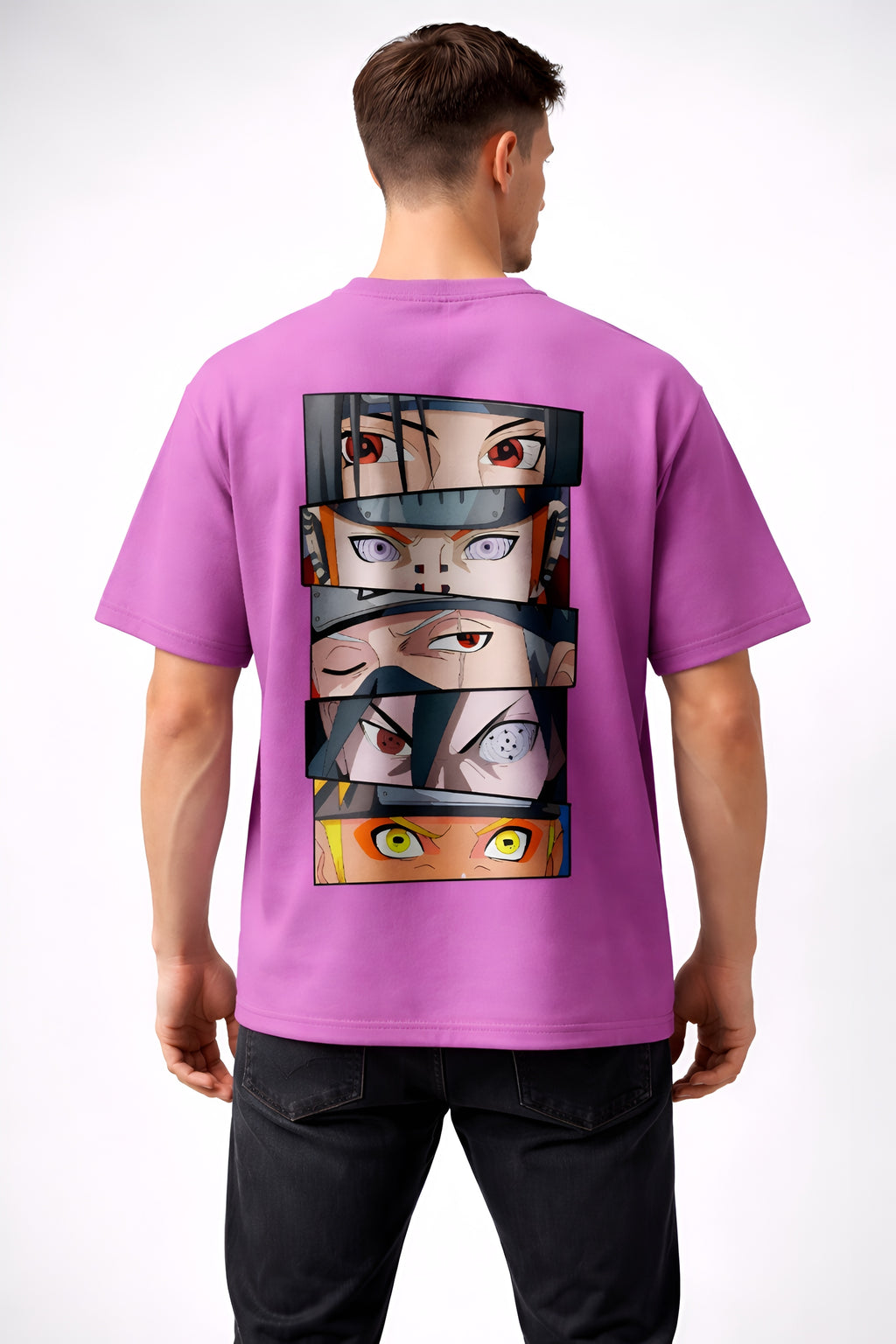 Naruto Eyes Oversized T-Shirt | Naruto Shippuden Anime Cotton Tee