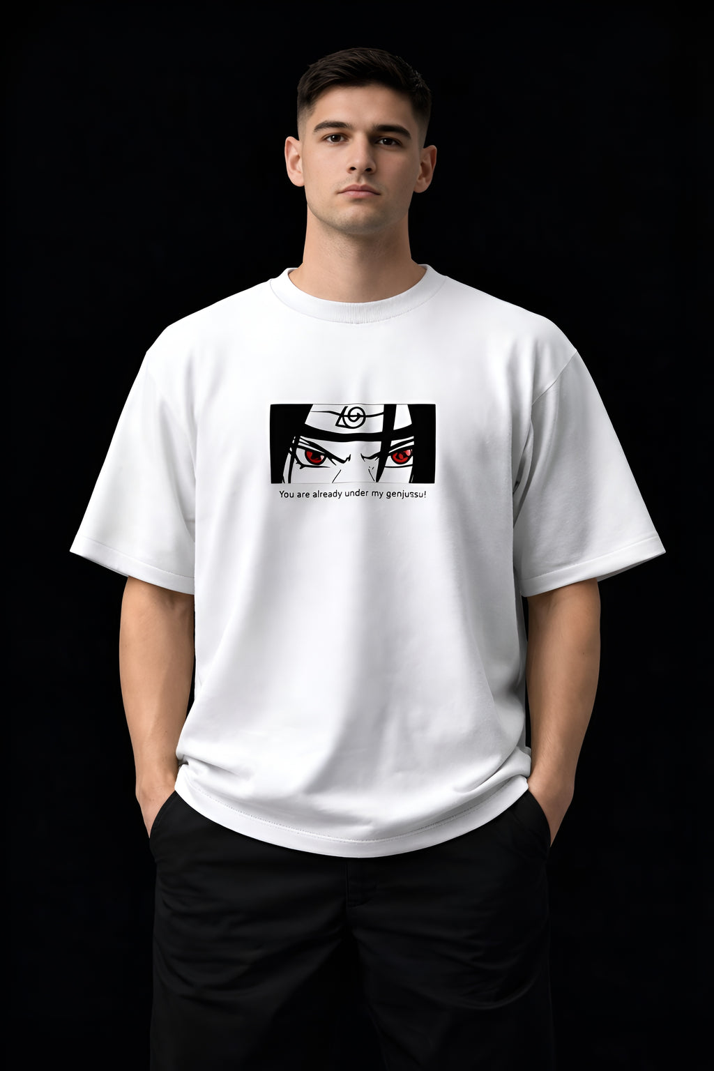 Itachi Uchiha Naruto Shippuden T-Shirt | Uchiha Clan Sharingan Anime Oversized T-Shirt for Men & Women