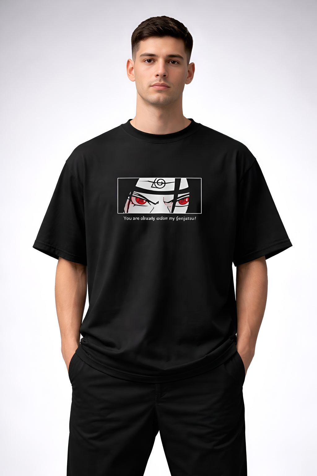 Itachi Uchiha Naruto Shippuden T-Shirt | Uchiha Clan Sharingan Anime Oversized T-Shirt for Men & Women