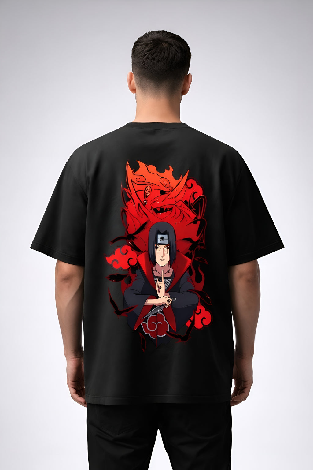 Itachi Uchiha Naruto Shippuden T-Shirt | Uchiha Clan Sharingan Anime Oversized T-Shirt for Men & Women