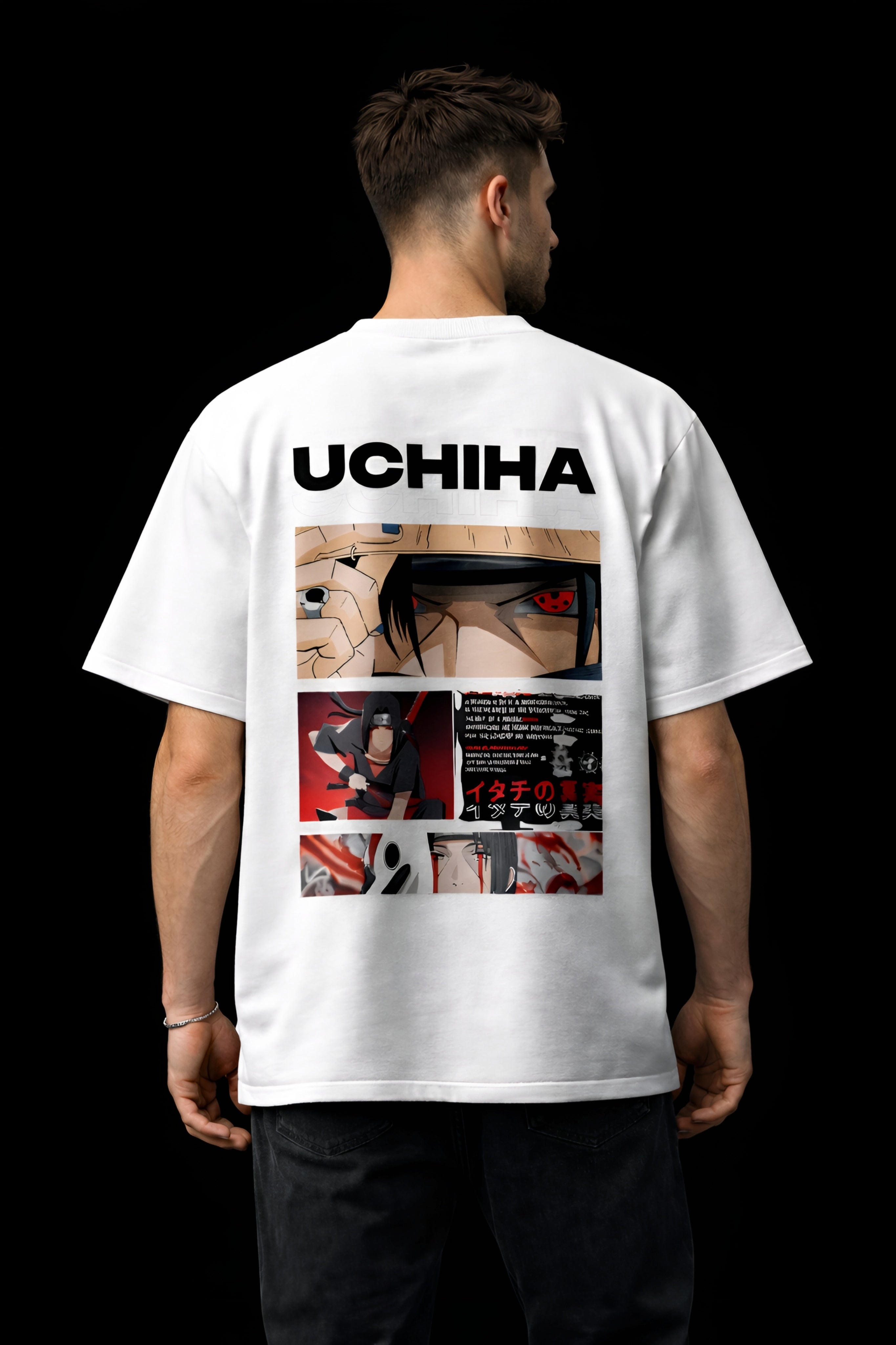 Itachi Uchiha Mangekyou Sharingan T-Shirt | Naruto Shippuden Anime Oversized Cotton T-Shirt