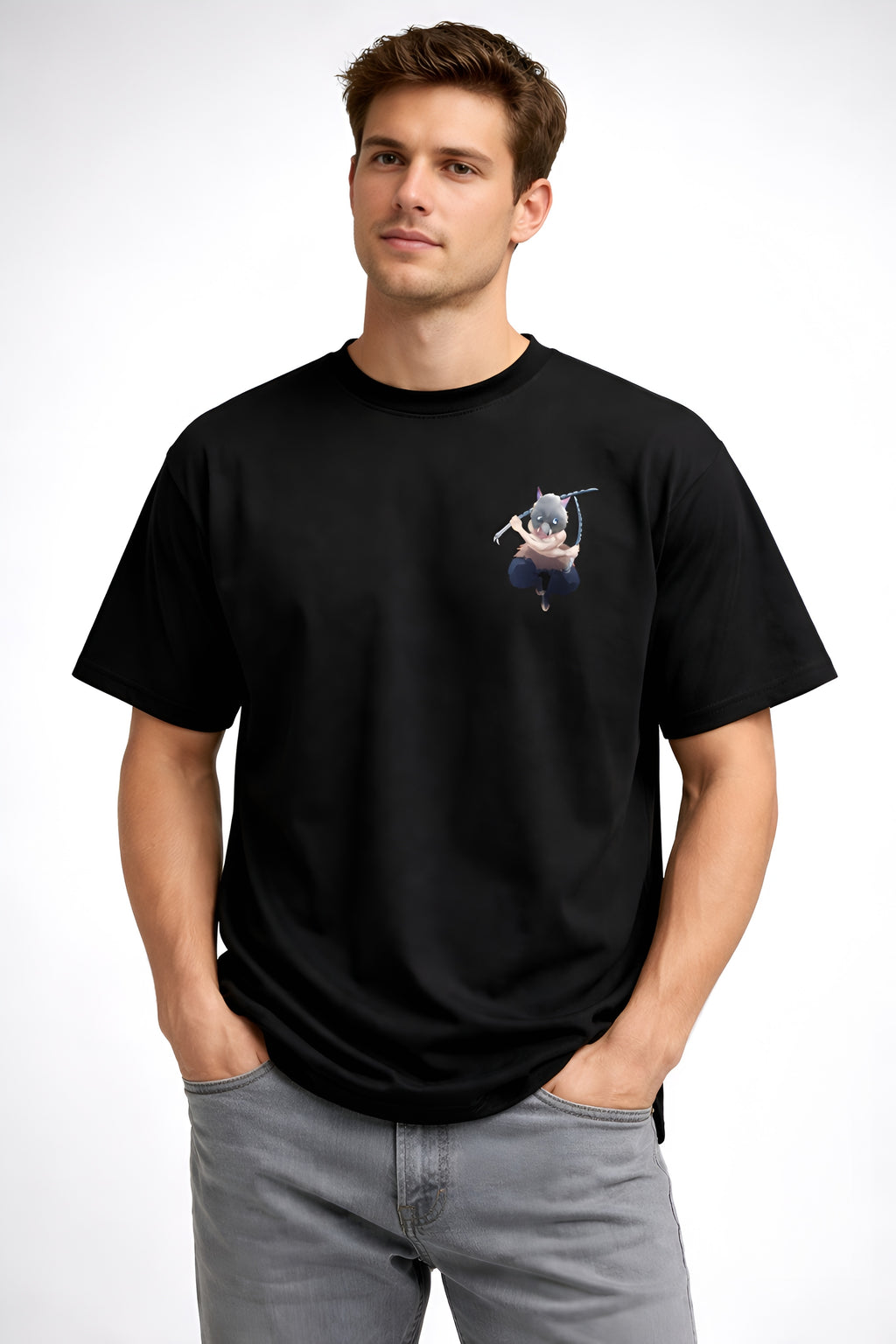 Inosuke T-Shirt – Demon Slayer Anime Oversized Cotton T-Shirt for Men & Women