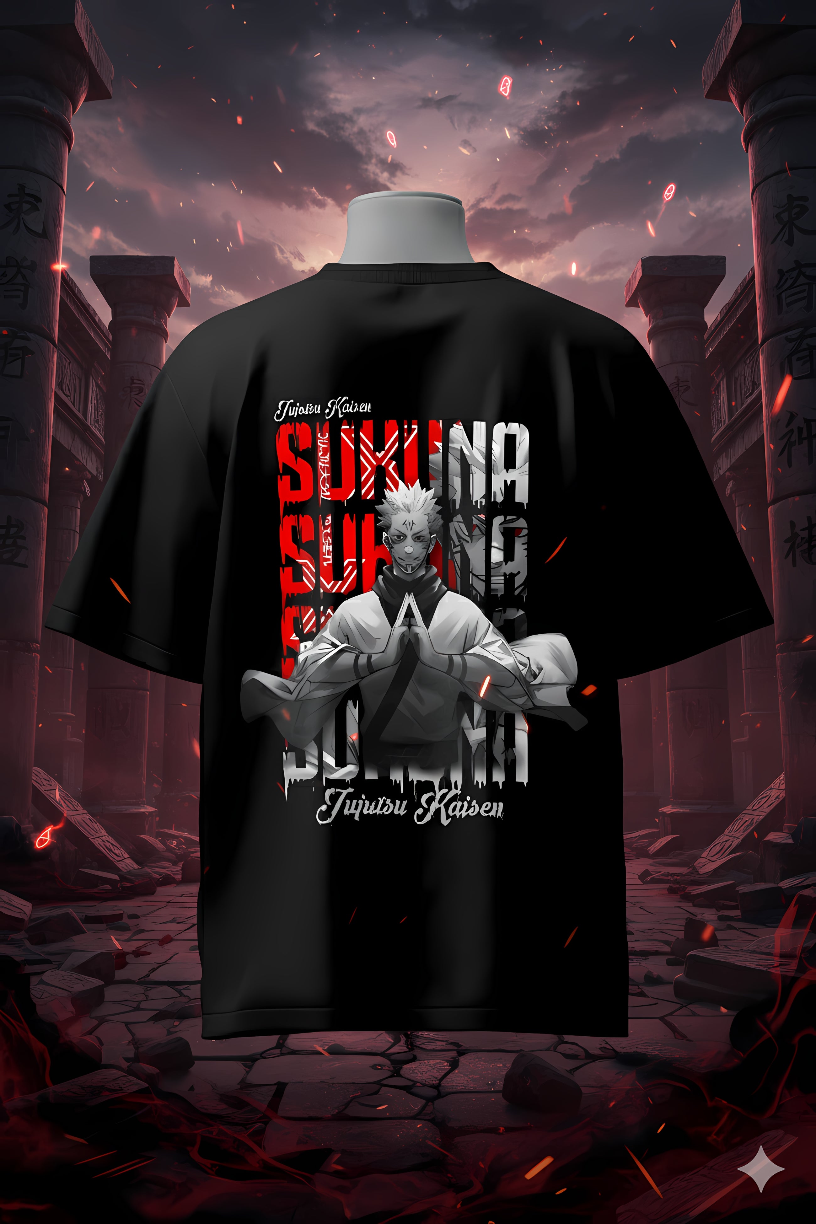 Jujutsu Kaisen Sukuna Oversized T-Shirt – Anime Streetwear